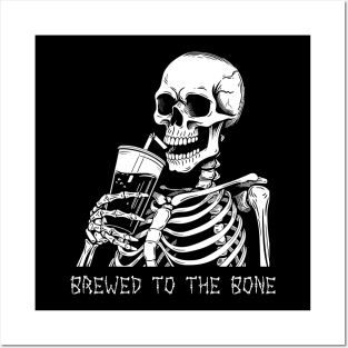 Funny Skeleton Goth Men Women Funny Halloween Coffee Posters and Art